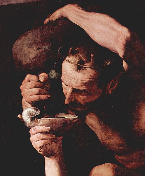 Jose de Ribera Der trunkene Silenos Detail